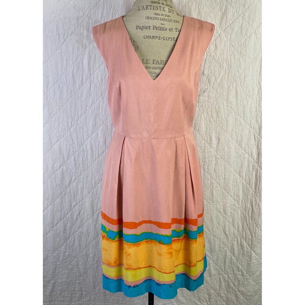 Anthropologie Painterly Pink Sleeveless Dress By Tracy Reese - Picture 2 of 11